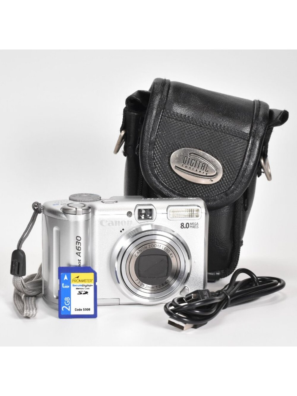 Canon PowerShot A630 Digital Camera 8MP 4x Optical Zoom Video 2GB SD Card